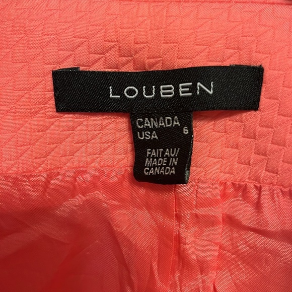 LOUBEN pink /salmon textured,open front jacket, blazer size 6 - Picture 5 of 10